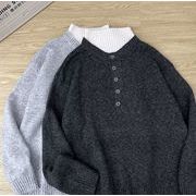 秋冬トップス メンズ  アウター  ニット セーター ハイネック レイヤード