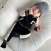 2026 新作 秋冬ベビー服セット 0-2 歳男女児兎毛ニット 上下分体ツーピース 乳幼児服