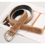 ファッションベルト 帯   ベルト パンク風 フェイクファー