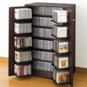 次回入荷２月末。書棚　ＡＶ収納　収納名人　（ＣＤラック）　ダークブラウン　日本製