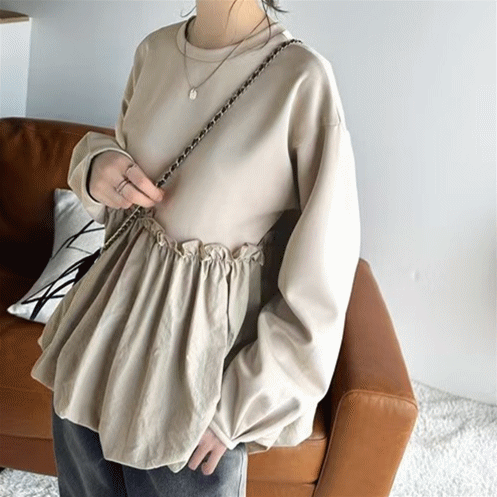 秋冬新作 プルオーバー レディース トップス ラウンドネック パーカー 大人可愛い カジュアル