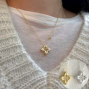 四葉のクローバーシルバーネックレス S925 シルバーアクセサリー アレルギー対応 おしゃれ 大人かわいい