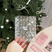 シール帳 バインダー A7 透明シール帳 クリア リボン