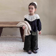 2026春※小花柄ブラウス フリルビッグカラー 長袖シャツ 女の子