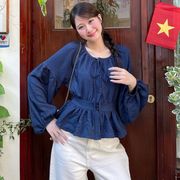 シャツ　レディース　デザイン　韓国ファッション　リボン