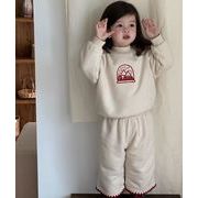 2026新作 韓国子供服 子供服 ベビー服  キッズ服 女の子 厚手のトップス +ズボン 2点セット 73~110CM