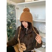 ニット帽 　ポンポン付きワッチキャップ　韓国ファッション