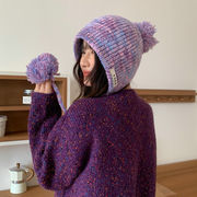 ニット帽 　ポンポン付きワッチキャップ　韓国ファッション