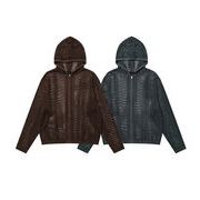 メンズ フード付き 長袖 ニット・セーター 男女兼用 ジップアップ トップス 秋冬 2026新作★全2色