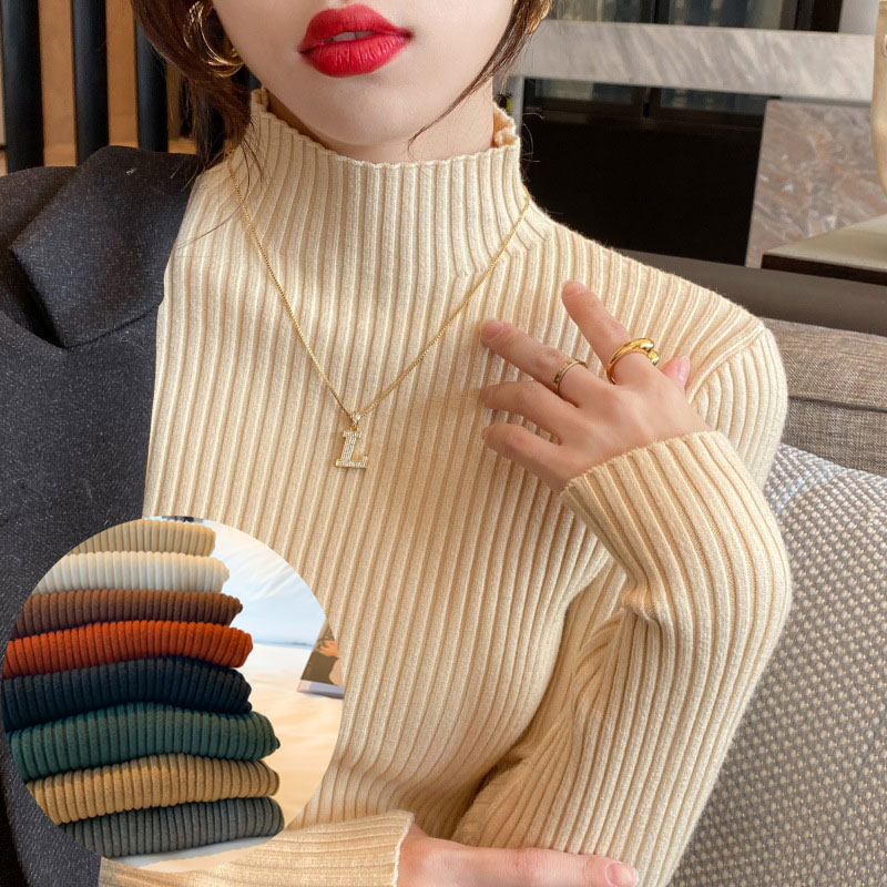 秋冬新作 ニットトップス レディース トップス プルオーバー 長袖ニット セーター ハイネック