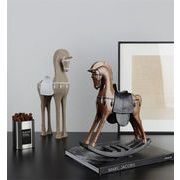 超人気ins話題 INSスタイル 和モダン空間に映える手作り馬彫刻　樹脂製軽量仕上げ　リビング装飾向け