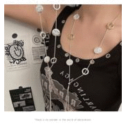 シンプルなロング円形ネックレス、レディースロングチェーンセーターチェーン、ファッションジュエリー