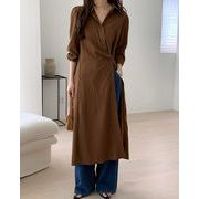 今季マストバイ   気質   おしゃれ   デザイン  不規則  ボタン留め  ワンピース