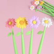 ボールペン 花 フラワー シリコン 揺れる 可愛い ゲルインク 筆記用具 文房具 事務