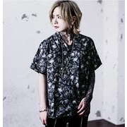 Black by VANQUISH 総柄シャツ V系 メンズ 長袖シャツ 花柄 ダーク 新作 春物 個性的 ヴァンキッシュ