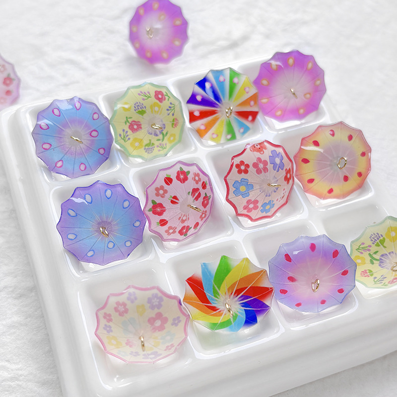 手作り用材料 デコパーツ 傘のパーツ アクリルチャーム アクセサリーパーツ プラスチック アンブレラ
