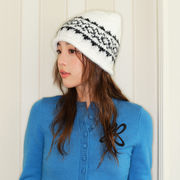 ニット帽　ビーニー　フェアアイル柄    ワッチキャップ　韓国帽子