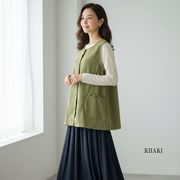 【春物新作】フロントボタン　ゆったりAラインジレ