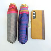 【日本製】【雨傘】【折りたたみ傘】甲州産先染朱子織格軽量超短4段折畳傘