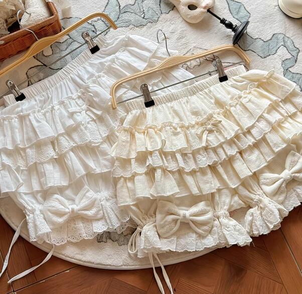 パンツ ボトムス ズボン レース レイヤード ショートパンツ フリル リボン レディース