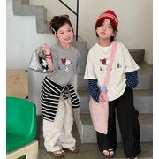 2026 夏新作 トップス 韓国風子供服 子供服 Tシャツ半袖スウェット2色 90cm-150cm