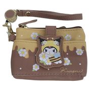 ポケット付きリールパスポーチミツバチ ブラウン クロミ【小ロット販売】
