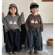 INS2026春秋新作 韓国風 ジーンズ 子供服 ズボン ベビー服 カジュアルパンツ   キッズ服   80～140CM 2色