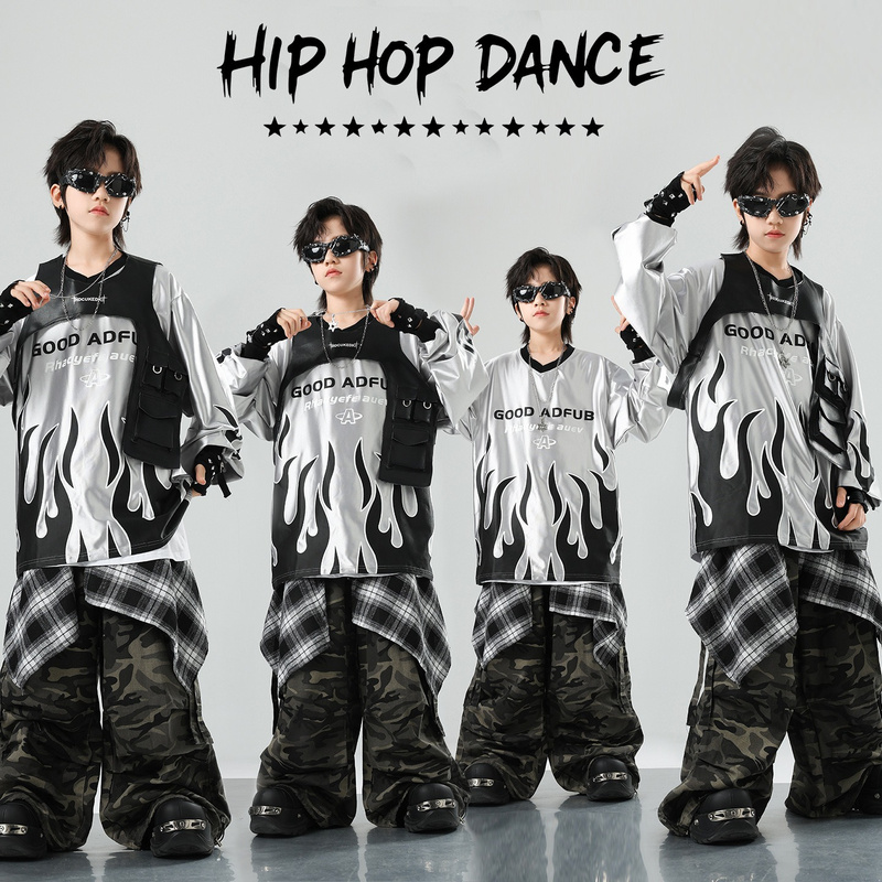 キッズダンス衣装 男の子 ヒップホップ カーゴパンツ セットアップ ストリート ステージ衣装