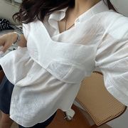 シャツ ビスチェ　長袖　レディース　デザイン　韓国ファッション　INS