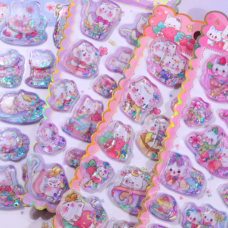 ぷくぷくシール ぷっくりシール 3Dステッカー 立体ステッカー ウォーターシール デコシール スパンコール