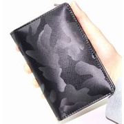 RED　CROW　牛革　特殊コーティング　カモフラージュ迷彩　ショートウォレット　3241　BK