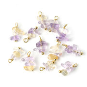 【天然 アメトリン】K14GFカラーワイヤーチャーム 1個売り 天然石 パーツ ハンドメイド さざれ 素材