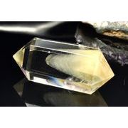 【１点物】くっきり山入り ファントムガーデンクォーツ 45x21mm 両剣ポイント ルース _PC9894