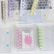 雑貨 A7 サイズ クリアシール帳 バインダー 透明穴 シール収納 シール帳 台紙 剥離紙 クリア