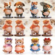 デブ 犬 猫 シール 3D立体 柔らかいお腹 手帳用 日記帳用 手芸用品 ストレス解消おもちゃ