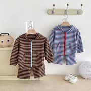 全2色[80-130cm] 韓国風 子供服 キッズ パーカー上下セット 男女兼用 セットアップ 春秋 スウェットセット