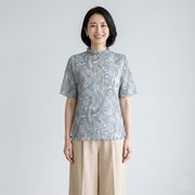 汗ばむ季節もさらりと快適　日本製・楊柳編みプルオーバー　5サイズ・S～3L