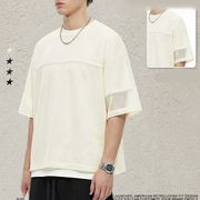 PC1398 2025年春夏新作 Tシャツ メンズ ショート丈 ゆったり トレンド トップス