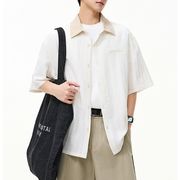 PX0033 2026年春夏新作 シャツ メンズ ポールカラー 半袖 レトロカジュアル ゆったり トップス