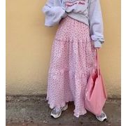 ボトムス スカート Aライン フリルスカート  ロング丈 総柄