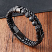 メンズアクセサリー　メンズブレスレット 　ユニセックス　本革ブレスレット　　OSD-L20239