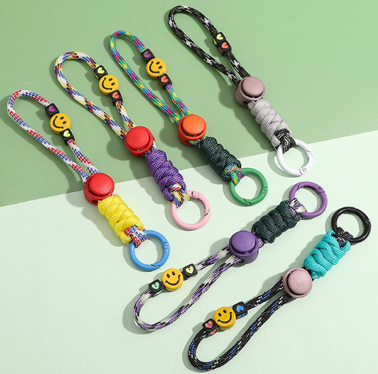 DIY部品材料★編み込みストラップキーホルダー★DIYアクセサリー★6色