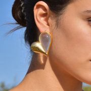 サージカルステンレスハートピアス　アクセサリー　18kコーティング　INS　金属アレルギー対応