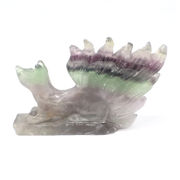 ≪特価品/国内在庫≫フローライト/九尾の狐/彫刻/約108x77x20mm