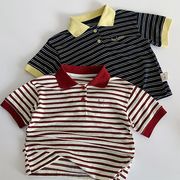 2026夏服※MAI☆半袖Tシャツ 配色 ストライプ ポロシャツ