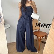 今季マストバイ デザイン  気質 レトロ  ファスナー  キャミソール＋ルーズパンツ  セット