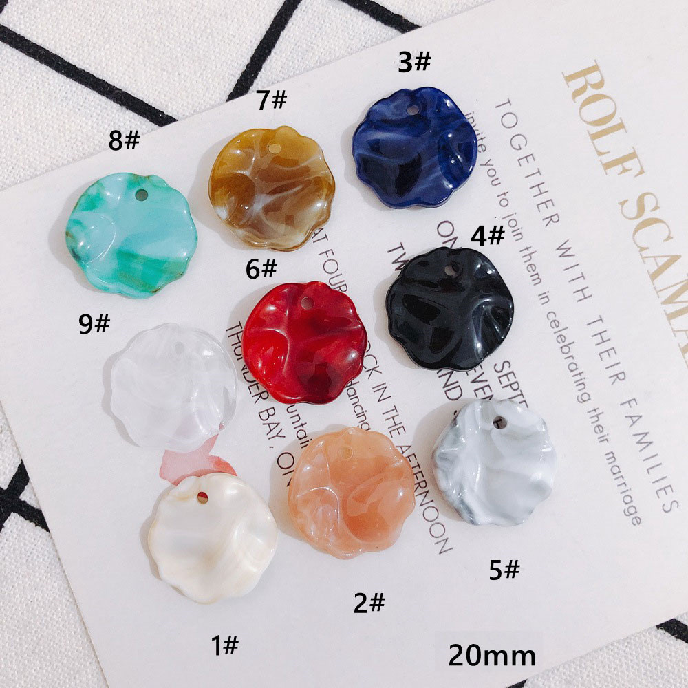 ゆがみ カボション イヤリング アクセサリーパーツ ハンドメイド チャーム マーブル アクリル ビーズ