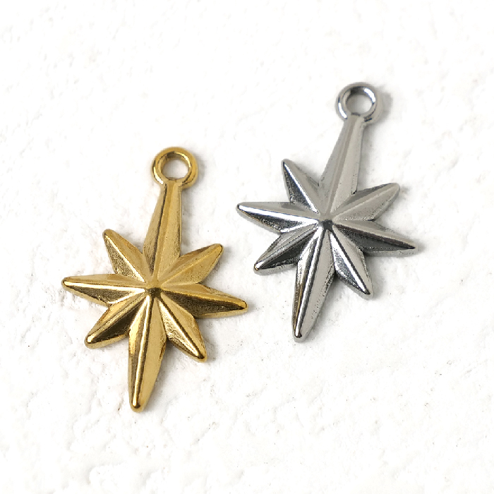 ステンレス製 星チャーム 六芒星 SUS304 約21mm ゴールド シルバー  アクセサリーパーツ ハンドメイド用