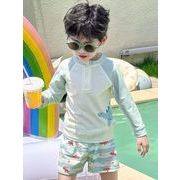 2026夏 キッズ水着 男の子 ラッシュガード 長袖 UV対策 速乾 サメ柄 セパレート 海水浴 温泉 水遊び