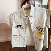 2026春夏新作 韓国風子供服 トップス 半袖 プリント シャツ ブラウス コート アウター 子ども服